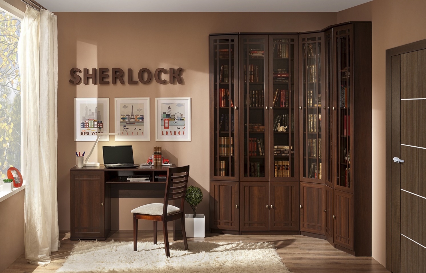 Библиотека Sherlock. Комплект 1, орех